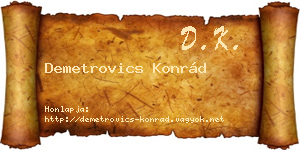 Demetrovics Konrád névjegykártya