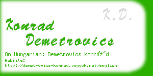 konrad demetrovics business card